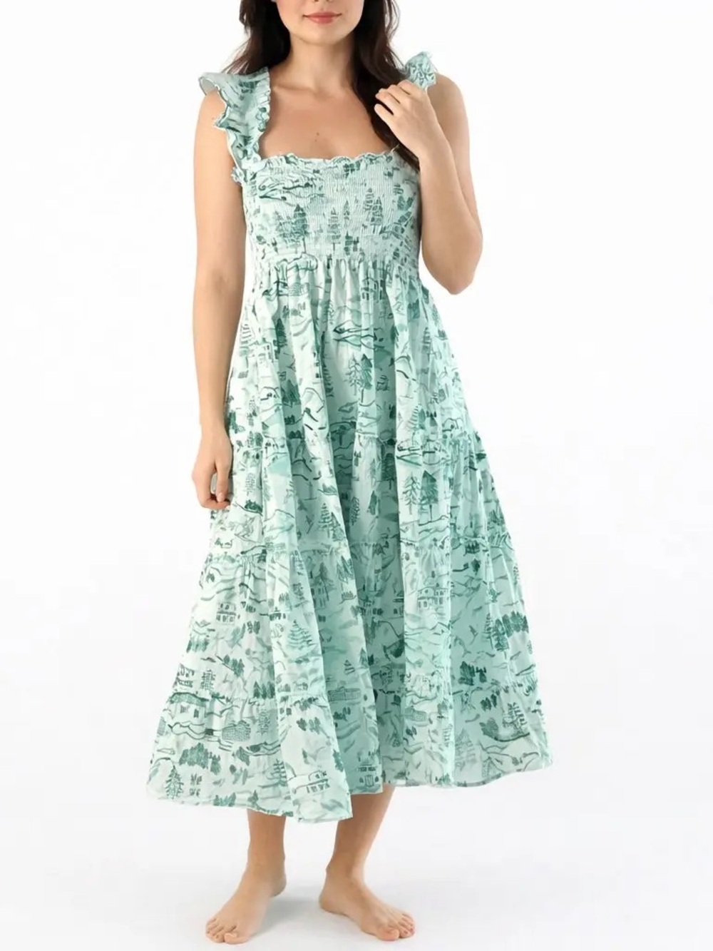 Hill House Ellie Dress in Winter Toile Print